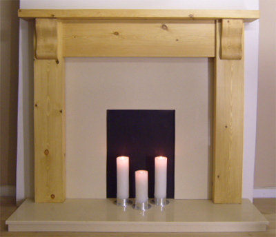 Contemporary Corball Pine Fireplace Surround